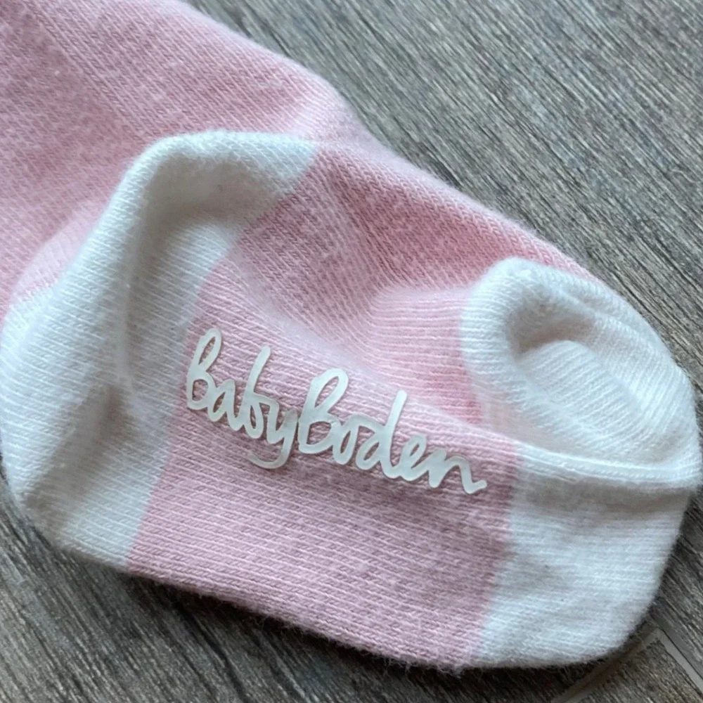 Baby Boden Pink Footed Tights 6-9M 74cm‎ Non-Slip Soles Cotton Blend